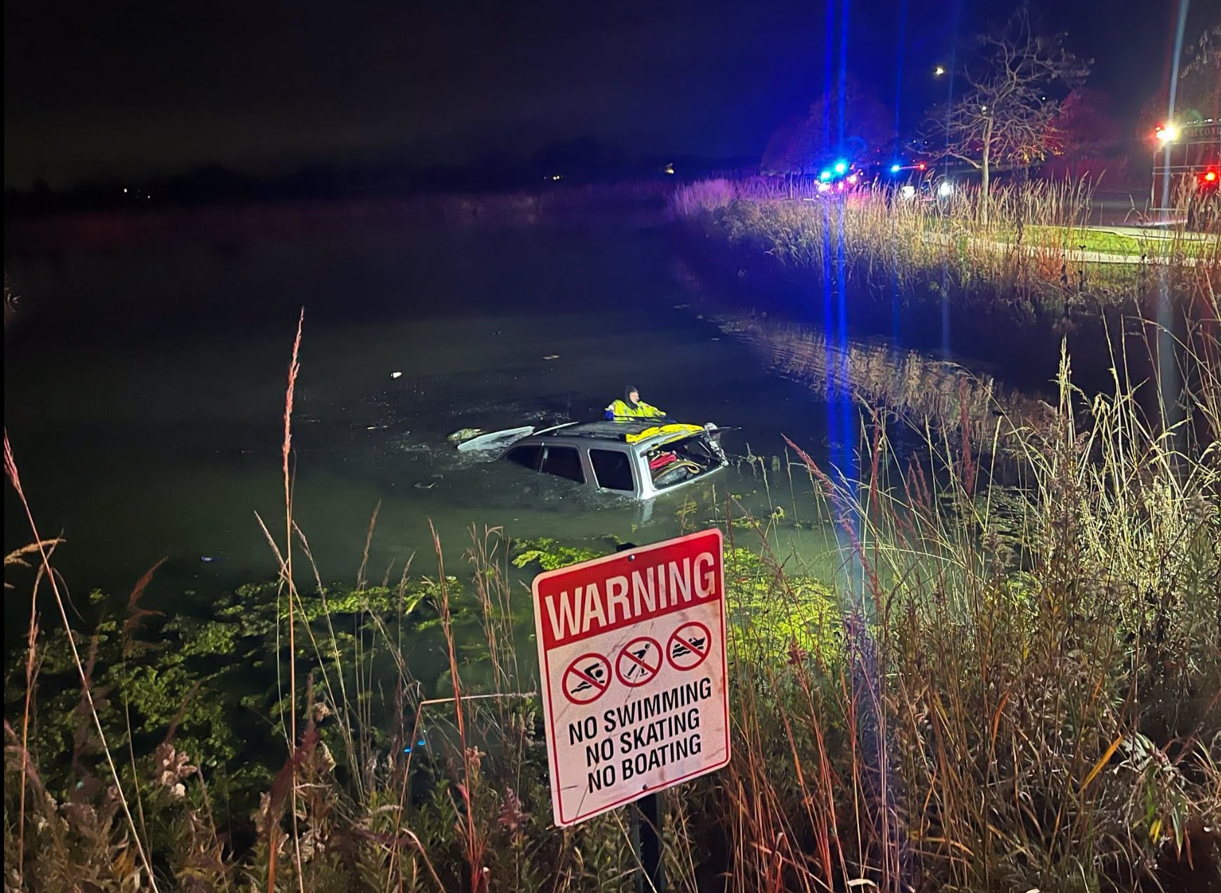 Car crashes into retention pond in Volo — Hinsdale Community news